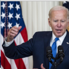 Los presidentes Emmanuel Macron, Joe Biden y Nayib Bukele.