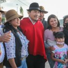 Cercanía. En la protesta como en la campaña política, Guillermo Churuchumbi y Leonidas Iza han hecho ‘match’.