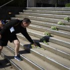 Vista del Old National Bank, en el centro de Louisville, Kentucky (EE.UU.), este 11 de abril, donde ayer un hombre desató un tiroteo que mató a cinco personas.