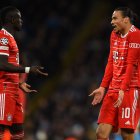 Manchester (United Kingdom), 11/04/2023.- Leroy Sane and Sadio Mane of Bayern Munich react during the UEFA Champions League quarter final 1st leg match between Manchester City and Bayern Munich in Manchester, Britain, 11 April 2023. (Liga de Campeones, Reino Unido) EFE/EPA/PETER POWELL