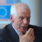 El alto representante de la Unión Europea para Asuntos Exteriores, Josep Borrell, durante la entrevista concedida en Bruselas.