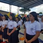 Un grupo de estudiantes del colegio Otto Arosemena Gómez participó en el acto oficial de inicios de clases en la Costa 2023-2024.