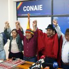 Respaldos. Desde la Conaie, Leonidas Iza apoya abiertamente a Churuchumbi, quien ha apoyado las últimas movilizaciones.