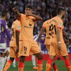 El defensa argentino del Atlético de Madrid Nahuel Molina celebra su gol, primero de los colchoneros ante el Real Valladolid, durante el partido de la jornada 32 de Liga.