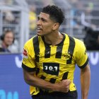 Dortmund (Germany), 07/05/2023.- Dortmund"s Jude Bellingham celebrates after scoring the 6-0 during the German Bundesliga soccer match between Borussia Dortmund and VfL Wolfsburg in Dortmund, Germany, 07 May 2023. (Alemania, Rusia) EFE/EPA/RONALD WITTEK CONDITIONS - ATTENTION: The DFL regulations prohibit any use of photographs as image sequences and/or quasi-video.