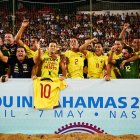 La selección que hizo ilusionar al país en Bahamas 2017. 



Asuncion , Paraguay - February, 12
Eliminatorias Mundial Fifa Futbol Playa Asucion 2017 at Yacht y Golf Club Paraguayo on February 12, 2017 in Asucion, Paraguay. (Photo by Lea Weil)