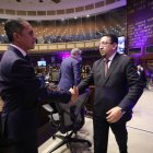 Prohombres. Wilman Terán y Virgilio Saquicela no miran a los ojos ni para saludarse entre ellos. El presidente de la Judicatura fue el invitado especial.