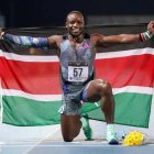 Ferdinand Omanyala luego de hacer  9.84 segundos en los 100 metros.