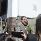 El ministro de Trabajo, Patricio Donoso, previo al ingreso a Carondelet, este 17 de mayo de 2023.