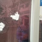 Así quedaron las paredes de la Notaría tras el crimen del pasado 16 de mayo, en Playas.