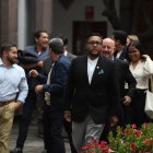 Los exlegisladores oficialistas llegaron la tarde del 17 de mayo de 2023 al Palacio de Carondelet.