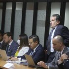 Defensa. Abogados de los procesados durante la audiencia preparatoria de juicio.