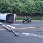 Avenida Guayasamín. Así quedó el vehículo involucrado en este siniestro víal