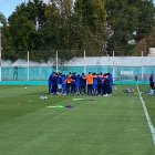 La selección ecuatoriana Sub-20 en su último entrenamiento en San Juan.