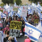 Jerusalem. Cientos de personas protestan contra los votos del presupuesto estatal del gobierno de Netanyahu