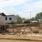 Estragos. El desbordamiento del río afectó a varias viviendas del cantón Quinsaloma