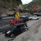 Panorama. Una escena surreal se vivió por varias horas en la Panamericana, a la altura de Guayllabamba.