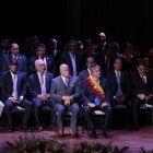 Discurso. El equipo ministerial acompañó al presidente Guillermo Lasso durante su informe del 24 de mayo.