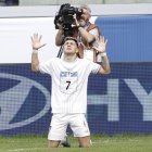 AMDEP2883. SANTIAGO DEL ESTERO (ARGENTINA), 01/06/2023.- Anderson Duarte de Uruguay celebra su gol hoy, en un partido de los octavos de final de la Copa Mundial de Fútbol sub-20 entre Gambia y Uruguay en el estadio Único de Ciudades en Santiago del Estero (Argentina). EFE/ Juan Ignacio Roncoroni
