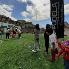 Labor. Un grupo de niños, en una actividad organizada por la oenegé Fudela.
