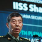 Singapore (Singapore), 03/06/2023.- Chinese State Councilor and Minister of National Defence General Li Shangfu delivers his speech during a plenary session of the International Institute for Strategic Studies (IISS) Shangri-la Dialogue at the Shangri-la hotel in Singapore, 04 June 2023. Defense ministers and officials from 41 countries are gathered in the city state for the IISS Shangri-la Dialogue, an annual high level defence summit in the Asia Pacific region. (Singapur, Singapur) EFE/EPA/HOW HWEE YOUNG