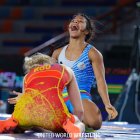 La luchadora ecuatoriana Lucía Yépez en una de sus últimas presentaciones.