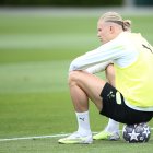 Manchester (United Kingdom), 06/06/2023.- Erling Haaland of Manchester City attends a training session during an UEFA Champions League media day at the City Football Academy in Manchester, Britain, 06 June 2023. Manchester City will play Inter Milan in the UEFA Champions League final at the Ataturk Olympic Stadium in Istanbul on 10 June 2023. (Liga de Campeones, Reino Unido, Estanbul) EFE/EPA/ADAM VAUGHAN