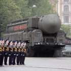 Imagen de un misil nuclear estratégico RS-24 Yars ruso.