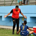 Manta, 11 de junio de 2023. En el estadio Jocay, Delfin recibe a Aucas en un partido por la fecha 14 del campeonato nacional de futbol Liga Pro Bet593 2023. API / Ariel OCHOA