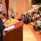 Cristian Torres, secretario de Gestión de Riesgos, en la presentación del Plan Nacional Para la Reducción de Riesgos