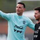 Foto del martes del delantero de Argentina Lionel Messi en una práctica con el DT 
Lionel Scaloni
Nov 9, 2021 
REUTERS/Agustin Marcarian