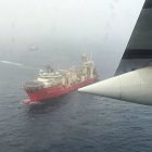 Foto difundida por la Guardia Costera de EE. UU. que muestra el sitio durante la búsqueda en curso del sumergible Titán, en Boston, Massachusetts , EE. UU., el 21 de junio de 2023.