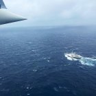 Fotografía cedida por la Guardia Costera de EE.UU. que muestra el sitio durante la búsqueda en curso del sumergible Titán, el 21 de junio de 2023.