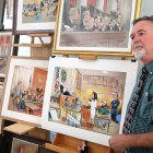 El caricaturista Bill Hennessy el 16 de mayo de 2023, en su estudio en Washington (EE. UU). Durante 40 años, su lápiz ha retratado diversos casos.