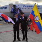 Al arribo se flamearon las banderas de Ecuador y Panamá.