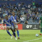 Edgar Lastre festejó de forma emotiva, luego de marcar el gol con el que Emelec venció a Danubio de Uruguay.