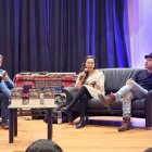 Obra. María Fernanda Mejía y Carlos Noriega durante la presentación de la obra.