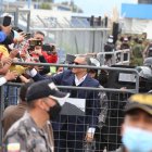 Libertad. El exvicepresidente Jorge Glas el día que dejó el encierro en la cárcel de Cotopaxi.