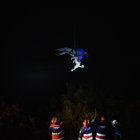 Rescate. Más de medio centenar de rescatistas intervinieron en el operativo para recuperar a los turistas.