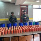 Explosivos. En Tulcán se decomisaron 159 tacos de pentolita cilíndrica.