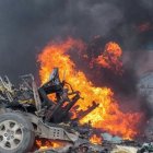 Dos fueron los coches que explotaron.