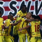 En la Copa Libertadores 2017, en condición de visita Barcelona ganó 2-0 a Estudiantes de la Plata.



Football Soccer - Copa Libertadores - Argentina"s Estudiantes de La Plata v Ecuador"s Barcelona SC - Ciudad de La Plata stadium, La Plata, Argentina - 11/4/2017. Barcelona SC"s players celebrate a goal. REUTERS/Marcos Brindicci SOCCER-LIBERTADORES.