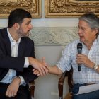 Aquiles Álvarez y Guillermo Lasso durante la reunión.