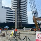 Inicio. La construcción del primer rascacielos de Ecuador comenzó ayer.