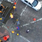 Se visualiza trabajos de levantada y colocación de adoquines en Tungurahua y Quisquis.