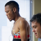 El volante Jefferson Valverde durante los chequeos médicos con los albos.