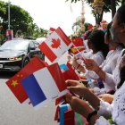 Recibimiento.- Un grupo de alumnos le dieron la bienvenida a los miembros del G20 en la reunión de noviembre de 2022.