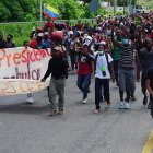 Cerca de 1.000 migrantes venezolanos salió desde Ciudad Hidalgo, en Chiapas, sur de México, con destino a EE.UU