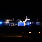 Vista general del accidente aéreo en Varsovia.