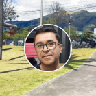 En un parque de Quito fue hallado el cuerpo de Gonzalo López (círculo).